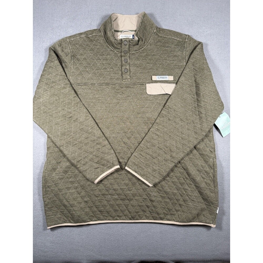 Magellan Outdoors Campfire Quilted Snap Pullover Jacket Men's  3XL NWT Green